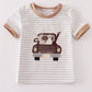 Brown Stripe Car Hunting Boy Top