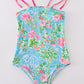 Pink Floral Character Print Mom Swimsuit