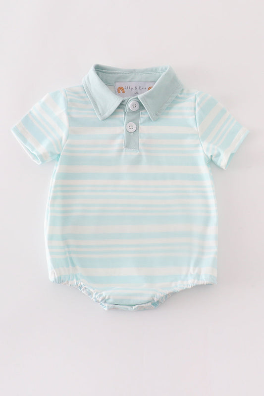 Blue Stripe Ruffle Boy Bubble