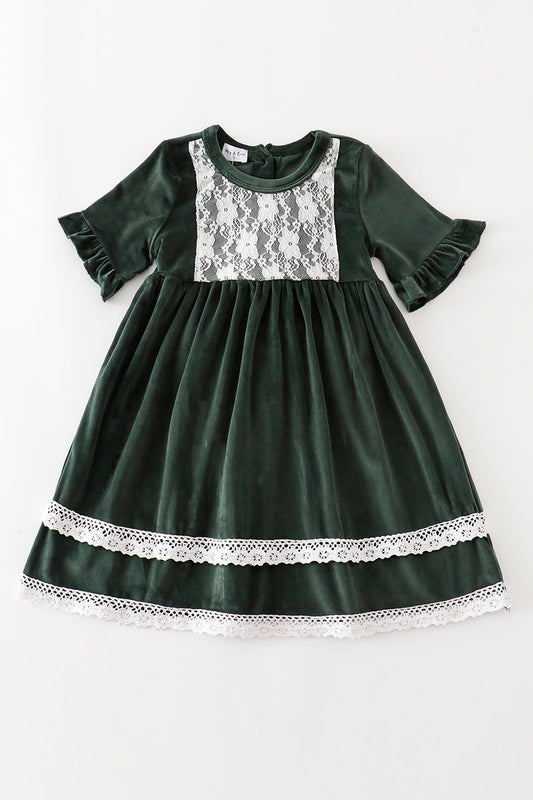 Forest Velvet Lace Dress