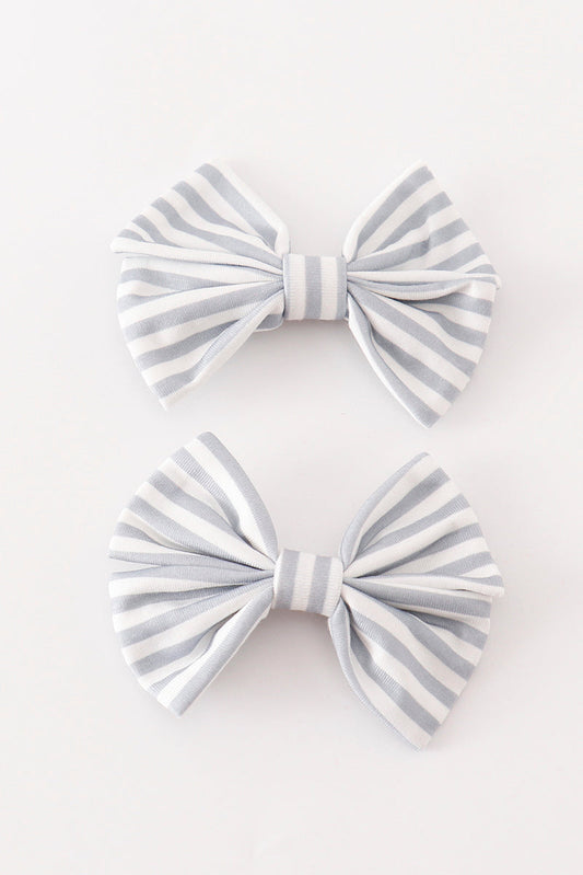 Stripe Piggie Hair Bow