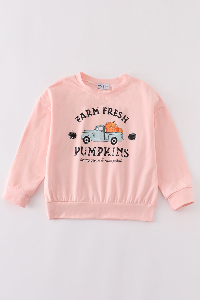 Pink Farm Fresh Pumpkins Girl Top