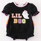 Black Halloween Lil Boo Chenille Patch Girl Bubble