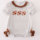 Brown Football French Knot Stripe Girl Bubble