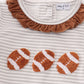 Brown Football French Knot Stripe Girl Bubble