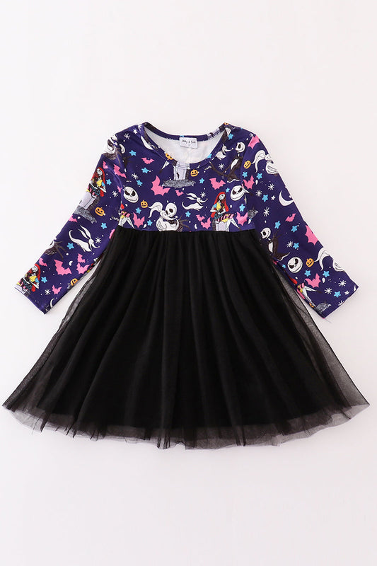 Black Halloween Ghost Tutu Dress