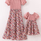 Pink Floral Smocked Mom&Me Dress