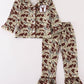 Camouflage Antler Embroidery Girl Pajamas Set