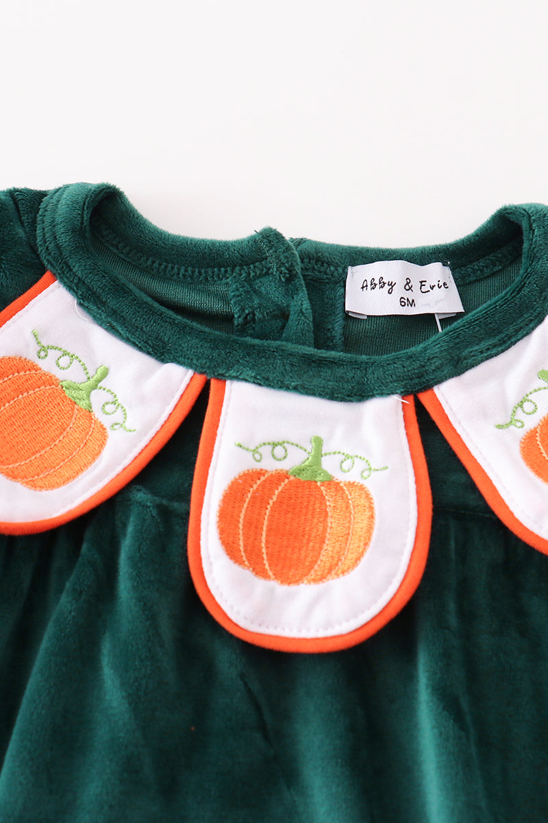 Forest Velvet Pumpkin Embroidery Girl Bubble