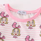 Pink Stripe Character Girl Pajamas Set