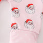 Pink Christmas Santa Claus Zipper Girl Romper