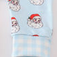 Blue Christmas Santa Claus Zipper  Unisex Romper