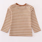 Brown Stripe Antler Embroidery Boy Top