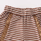 Brown Stripe Antler Embroidery Girl Set