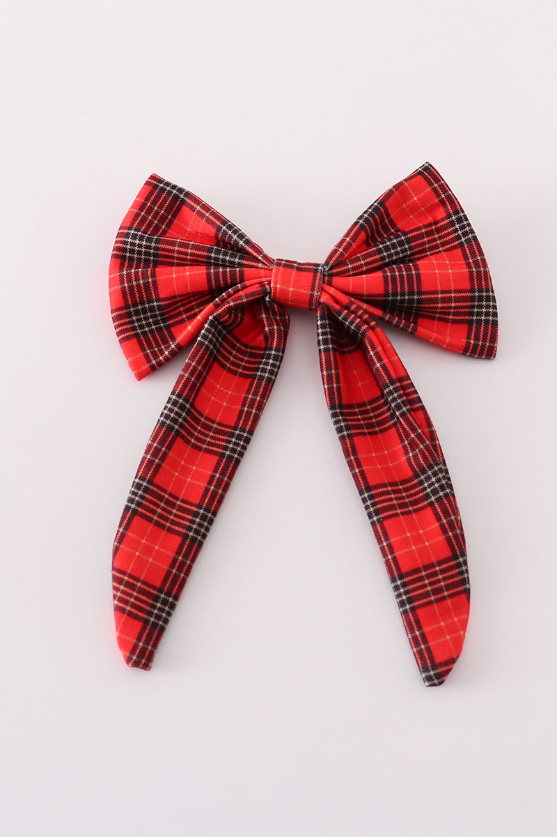 Red Plaid Girl Hair Sailor Bow