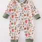 Merry Christmas Print Zip Boy Romper