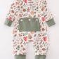 Merry Christmas Print Zip Boy Romper