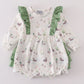 Sage Duck Print Girl Ruffle Bubble