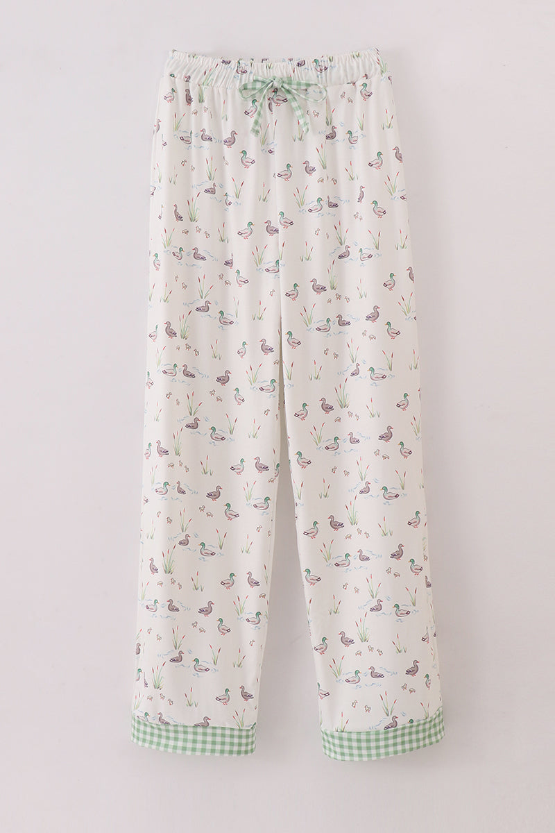 Sage Duck Print Men Pajamas Pants