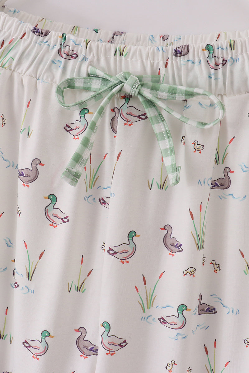 Sage Duck Print Men Pajamas Pants