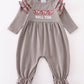 Grey Roll Tide Embroidery Girl Ruffle Romper