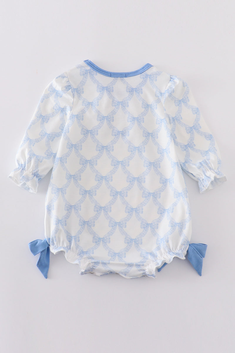 Blue Bow Ruffle Bubble