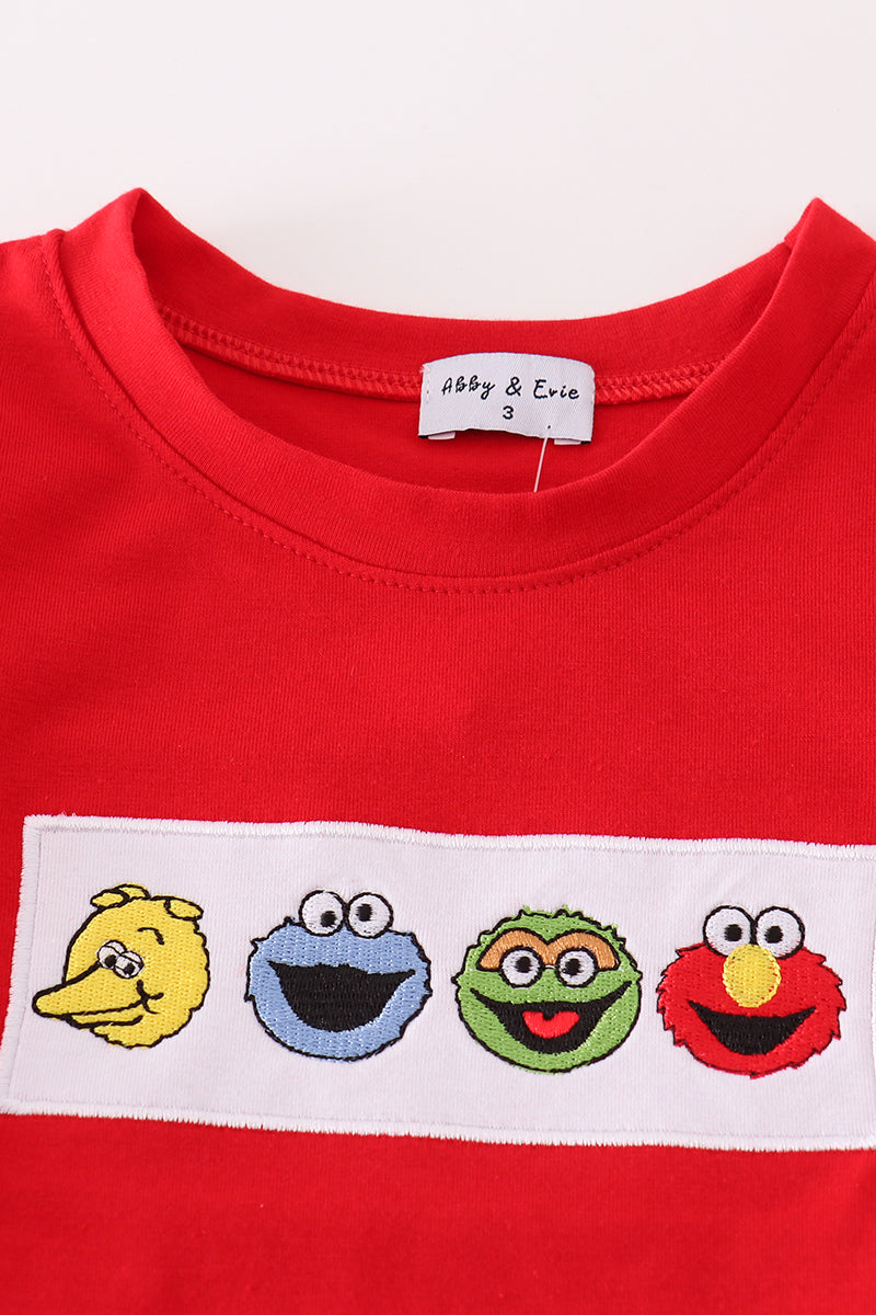 Red Charactor Embroidery Boy Set