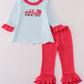 Pink Truck Heart Applique Girl Set