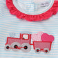 Pink Truck Heart Applique Girl Set