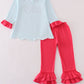 Pink Truck Heart Applique Girl Set