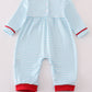 Valentine's Day Heart Envelope Embroidery Stripe Boy Romper