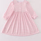 Valentine's Day Heart Envelope Embroidery Plaid Girl Dress