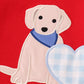 Red Puppy Heart Applique Boy Set