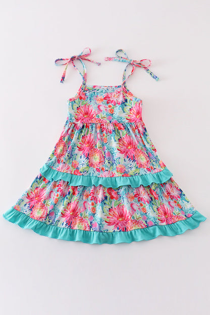 Tropical Bloom Print Mom&Me Dress