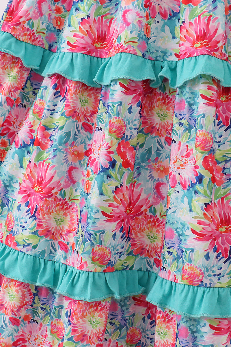 Tropical Bloom Print Mom&Me Dress