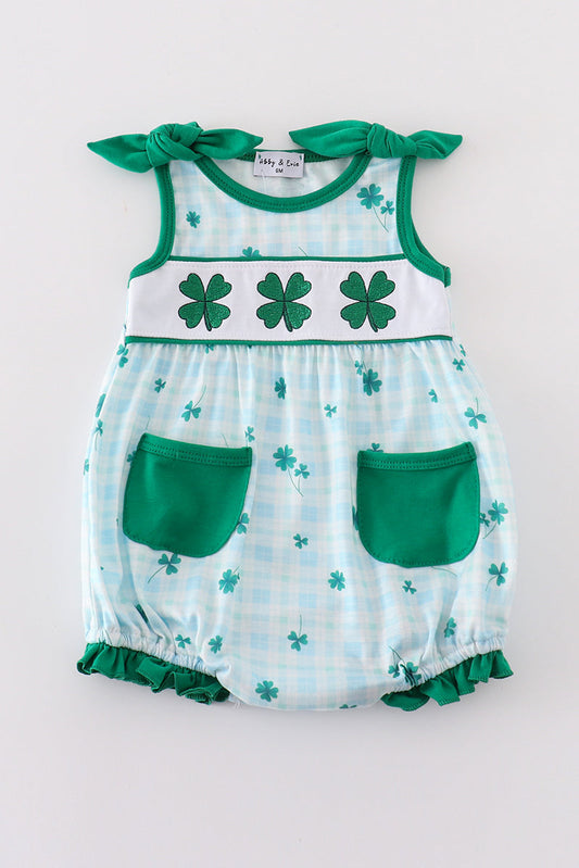 Green Lucky Clover Embroidery Girl Bubble