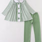 Green Clover Embroidery Girl Set