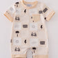 Beige Summer Vibes Patchwork Boy Romper