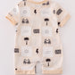 Beige Summer Vibes Patchwork Boy Romper