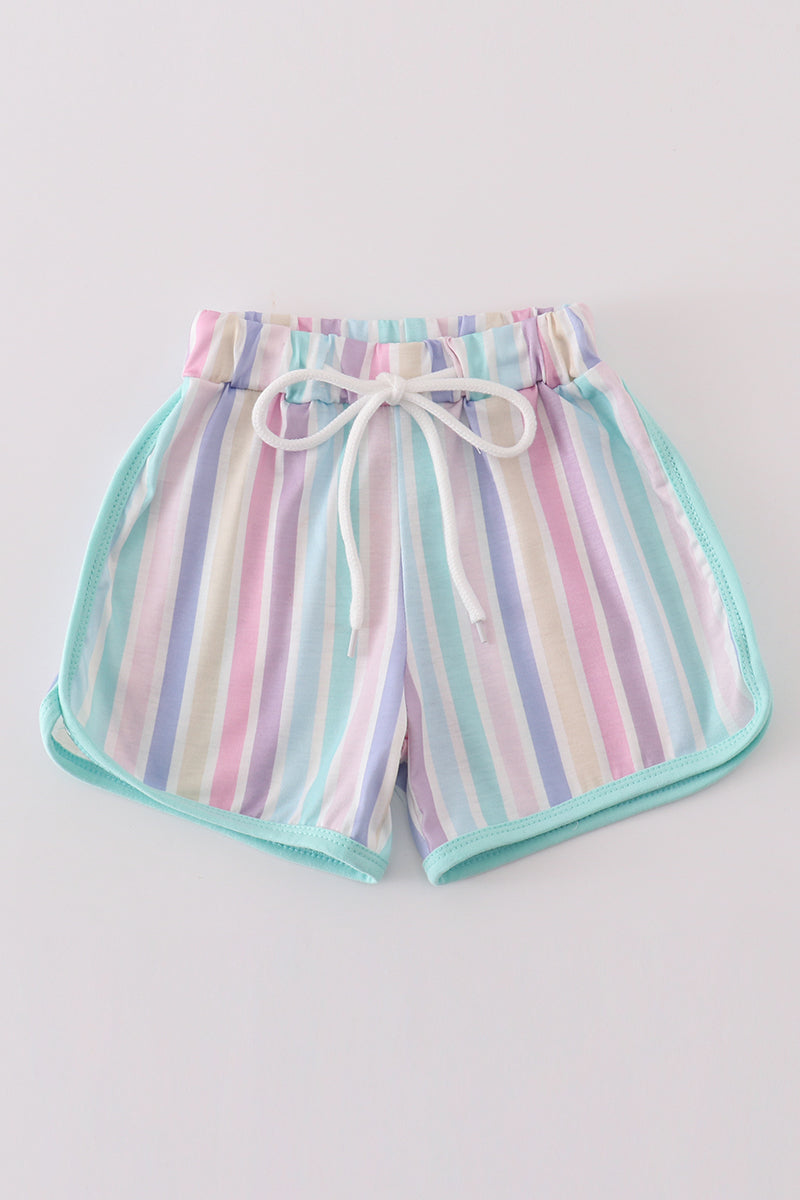 Multicolored Stripe Girl Shorts