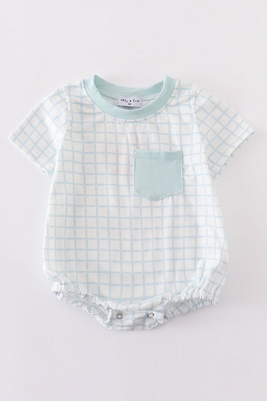 Blue Checkered Boy Bubble