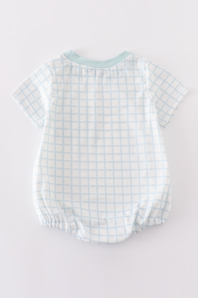 Blue Checkered Boy Bubble