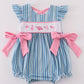 Blue Stripe Marine Embroidery Girl Bubble