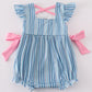 Blue Stripe Marine Embroidery Girl Bubble