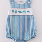 Blue Stripe Marine Embroidery Boy Bubble