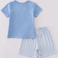 Blue Easter Cross Embroidery Boy Set