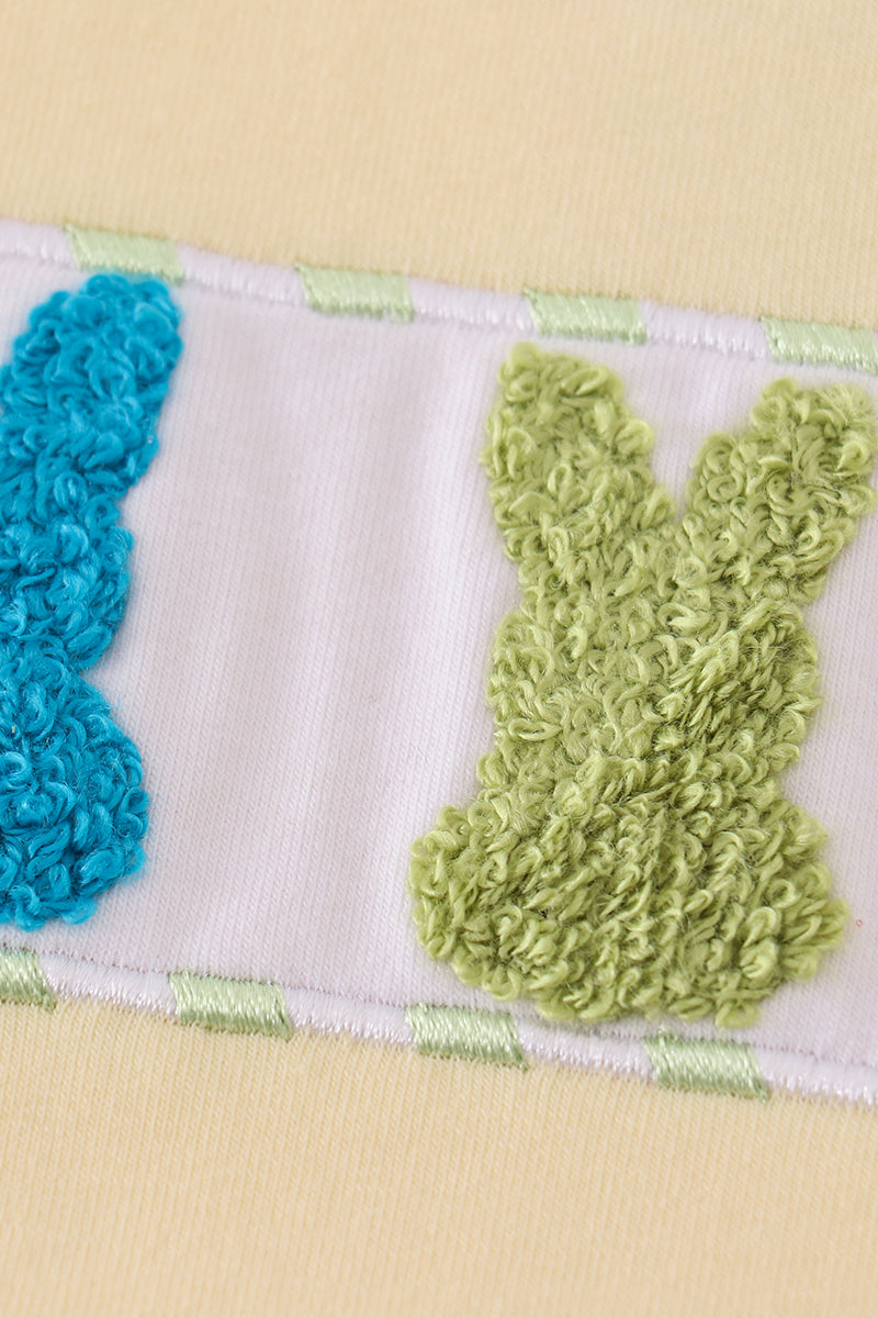 Green Easter Bunny French Knot Boy Set