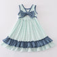 Blue Marine Creature Embroidery Girl Dress