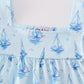 Blue Sailboat Print Girl Set