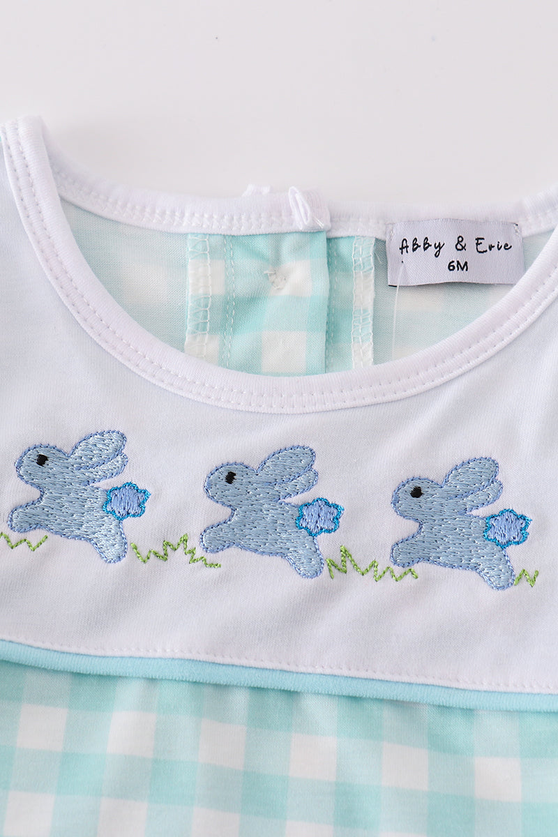 Leopard Bunny Embroidery Boy Bloomer Set